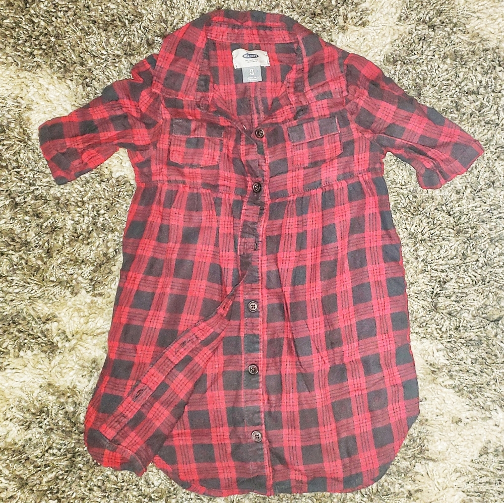 Old Navy plaid shirt dress sz 3T